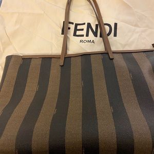 FENDI Pequin Stripe Tote
